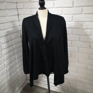 Talbots Petite Ladies Size Small Petite Black Lightweight Button Front Cardigan